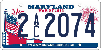 MD license plate 2AC2074