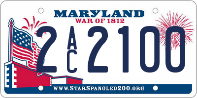 MD license plate 2AC2100