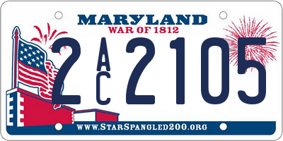 MD license plate 2AC2105