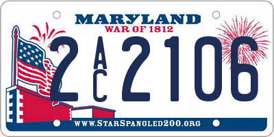 MD license plate 2AC2106