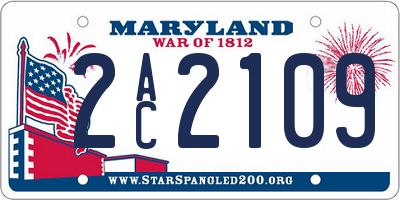 MD license plate 2AC2109