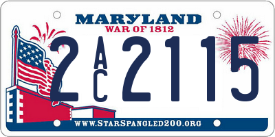MD license plate 2AC2115