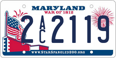 MD license plate 2AC2119