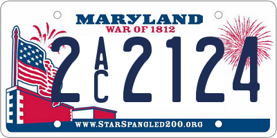 MD license plate 2AC2124