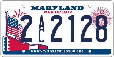 MD license plate 2AC2128