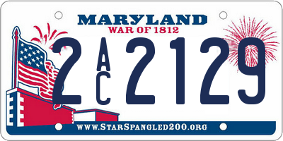 MD license plate 2AC2129