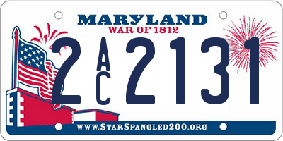 MD license plate 2AC2131