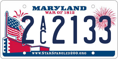 MD license plate 2AC2133