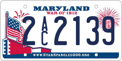 MD license plate 2AC2139