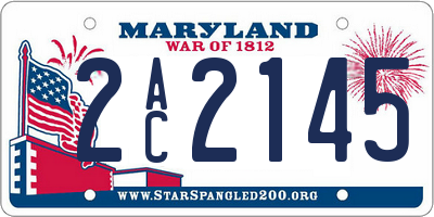 MD license plate 2AC2145