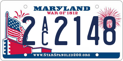 MD license plate 2AC2148