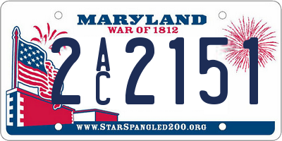 MD license plate 2AC2151