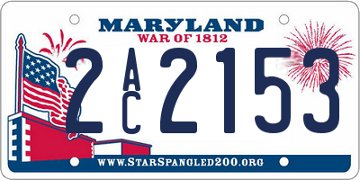MD license plate 2AC2153