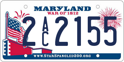 MD license plate 2AC2155