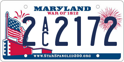 MD license plate 2AC2172