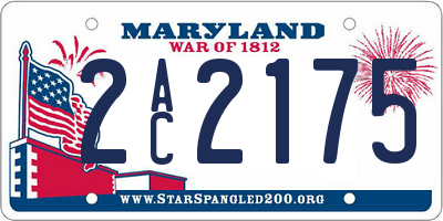 MD license plate 2AC2175