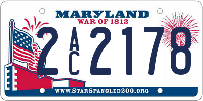 MD license plate 2AC2178
