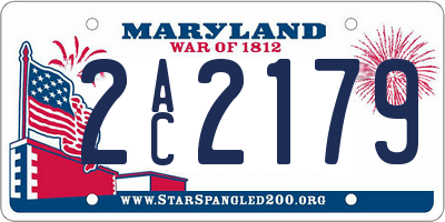 MD license plate 2AC2179