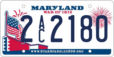 MD license plate 2AC2180