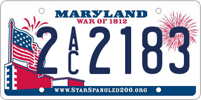 MD license plate 2AC2183