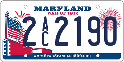 MD license plate 2AC2190
