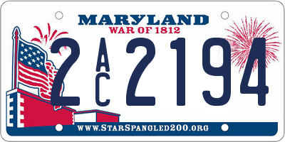 MD license plate 2AC2194
