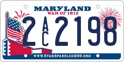 MD license plate 2AC2198