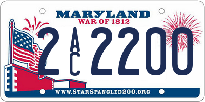 MD license plate 2AC2200