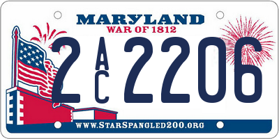 MD license plate 2AC2206