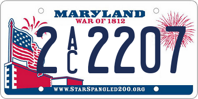 MD license plate 2AC2207