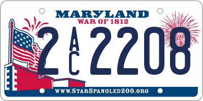 MD license plate 2AC2208