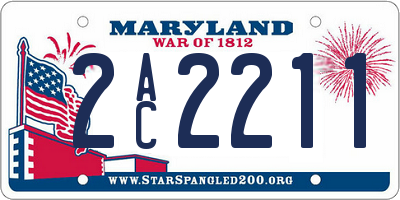MD license plate 2AC2211