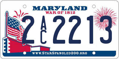MD license plate 2AC2213