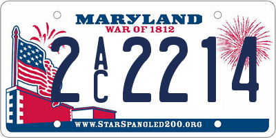 MD license plate 2AC2214