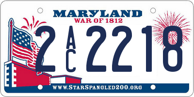 MD license plate 2AC2218