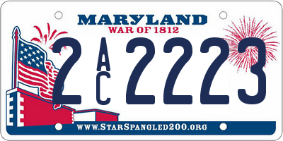 MD license plate 2AC2223