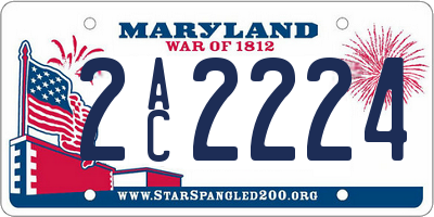 MD license plate 2AC2224