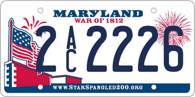 MD license plate 2AC2226