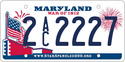 MD license plate 2AC2227