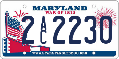MD license plate 2AC2230