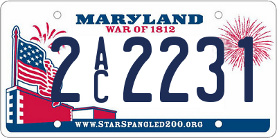 MD license plate 2AC2231
