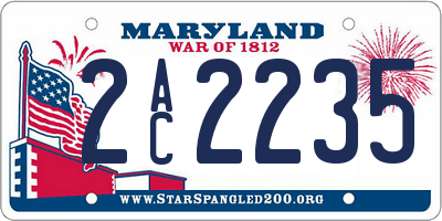 MD license plate 2AC2235