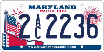 MD license plate 2AC2236