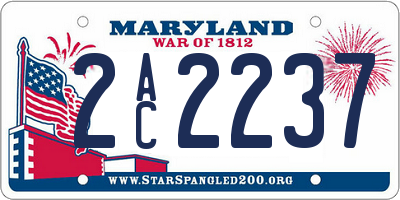 MD license plate 2AC2237