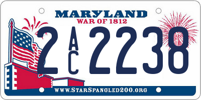 MD license plate 2AC2238