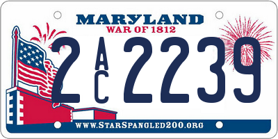 MD license plate 2AC2239