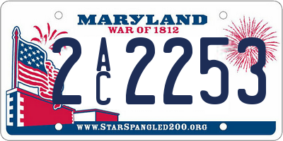 MD license plate 2AC2253