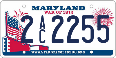 MD license plate 2AC2255