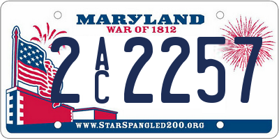 MD license plate 2AC2257
