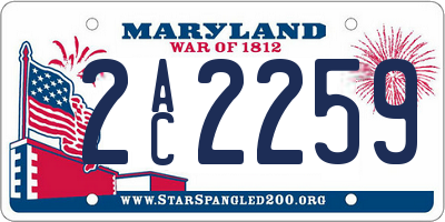 MD license plate 2AC2259